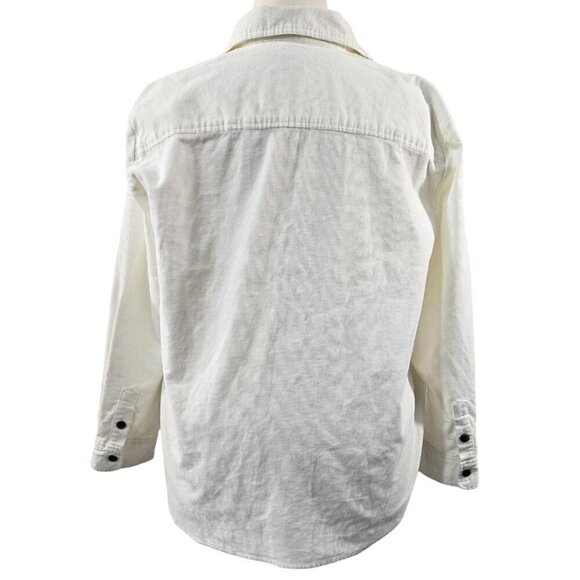 J. Crew Ivory Corduroy Button-Up Shirt Jacket Shacket Layering Lagenlook BA753 - Picture 2 of 9